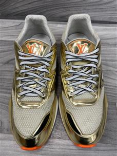 LV trailhead sneaker,size 10, orange &gold LOUIS VUITTON TRAIL SNEAKER GOLD/ORANGE MENS SIZE 10  main image 2